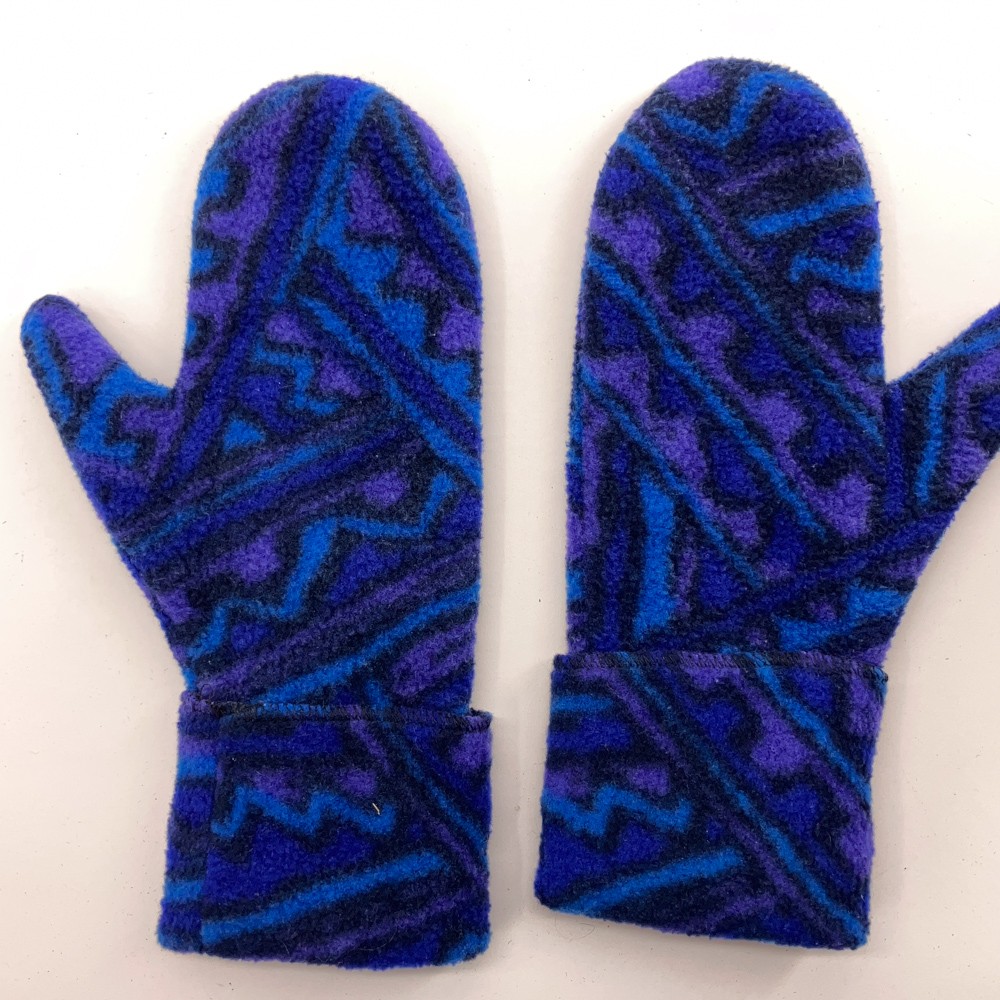 Crazy Pattern Blue Purple Pattern Fleece Winter M… - image 2