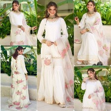 White salwar kameez wedding wear party salwar suit Pakistani Eid Suits For women