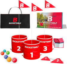 Bucketgolf Original Game 3-Hole Travel Set   1 Backyard Golf Game for Adults. I