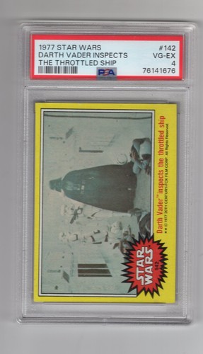 1977 Topps Star Wars #142 Darth Vader inspects the throttled ship — PSA 4