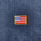 Small American Flag Patch - Embroidered USA Badge 1.5" (Iron On)