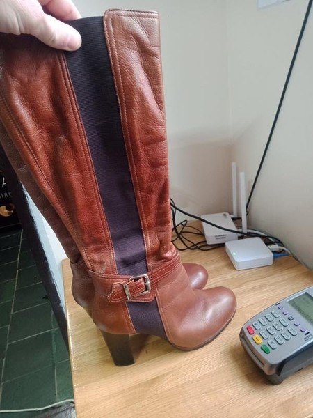 Women Dune Boots Brown Leather 41