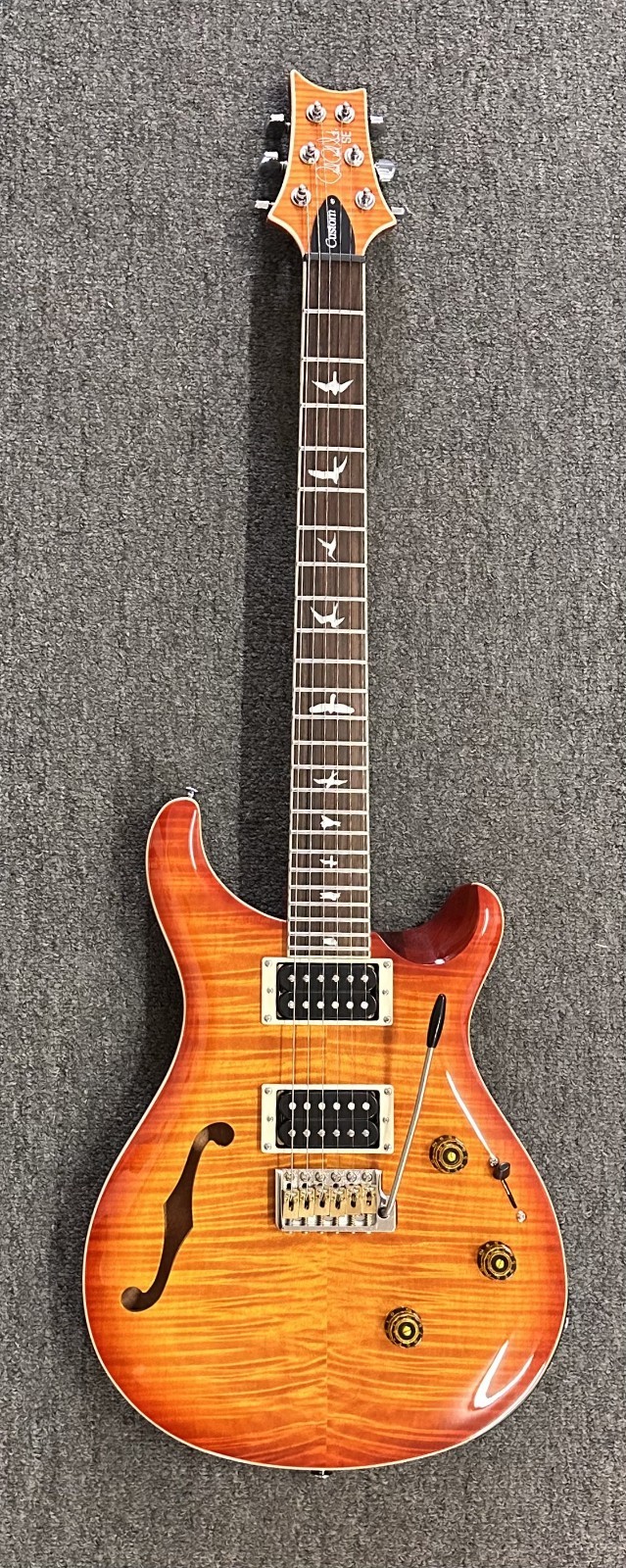 Paul Reed Smith PRS SE Custom 24 Semi-Hollow Piezo Vintage Sunburst w/ PRS Bag