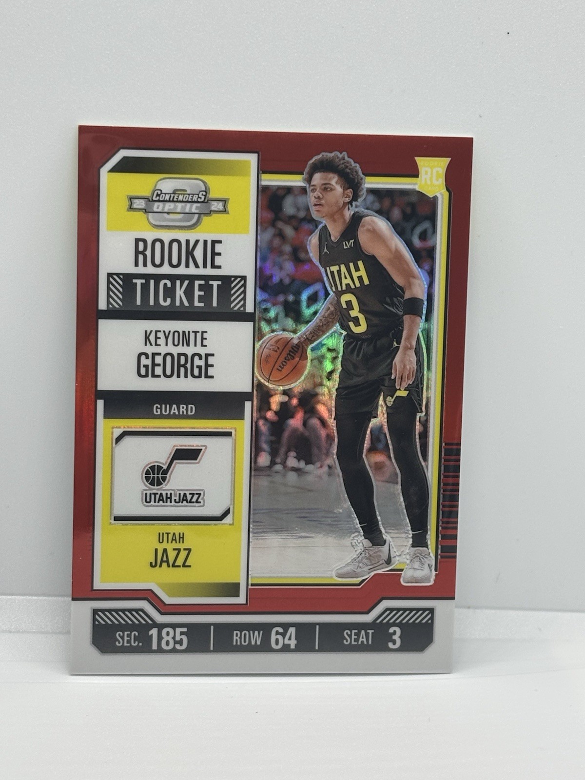 2023-24 Panini Contenders Optic Red Keyonte George RC Utah Jazz #5