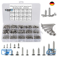 Edelstahl Schrauben Set 595 StüCk M2 M3 M4 Selbstschneidende