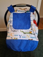 DR SEUSS Fitted w/peekaboo Handmade Baby Car Seat Canopy
