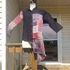 MYSTREE Women s Patchwork Assymetrical Shirt ...