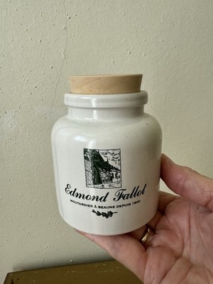 Edmond Fallot Mustard Stoneware Jar/Crock, Original Stopper, Made in France