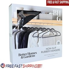 Non-slip Rubberized Clothes Hangers 30 Pack Durable Swivel Hook Organizer New Non-slip Rubberized Clothes Hangers 30 Pack Durable Swivel Hook Organizer New