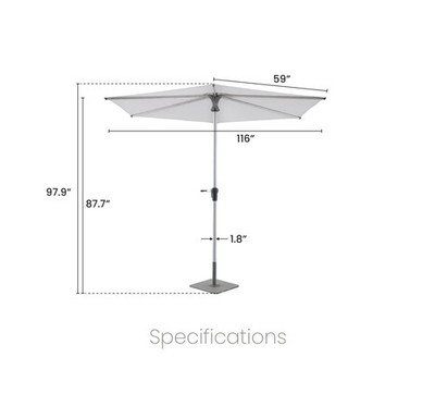 10 FT SunVilla Stirling Hexagonal LED Market Umbrella - Free