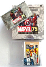 MARVEL 75TH ANNIVERSARY 2014 COMPLETE BASE CARD SET + WRAPPER /EMPTY DISPLAY BOX