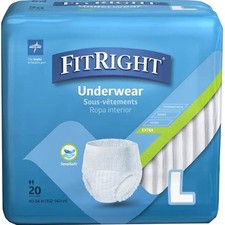 FitRight Ultra Underwear Size Large, 40"-56" Inches Medline FIT23505A NEW 