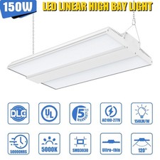 Led Linear High Bay Light 150W 22500LM Warehouse Garage Lighting 5000K Daylight