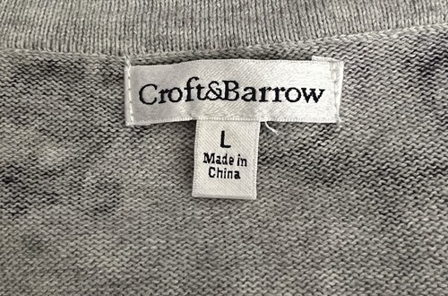 CROFT & BARROW WOMEN'S PURPLE & GRAY FLORAL PRINT LONG SLEEVE SWEATER SIZE L - Picture 4 of 4