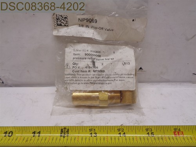 #ad Qty=2: Suttner Pressure Relief Valves 3 8quot;M 900000069 $69.65