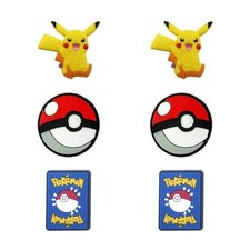 Pikachu Pokemon with Pokeballs Shoe Charms - 6 Pieces