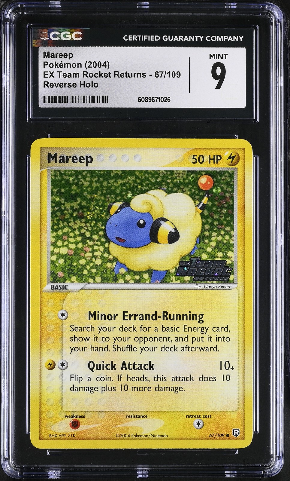 CGC 9 Mareep EX Team Rocket Returns 67/109 Reverse Holo Stamped Pokemon Card