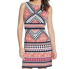 Eliza J Multicolored Print Layered Sleeveless Dress Size 14W