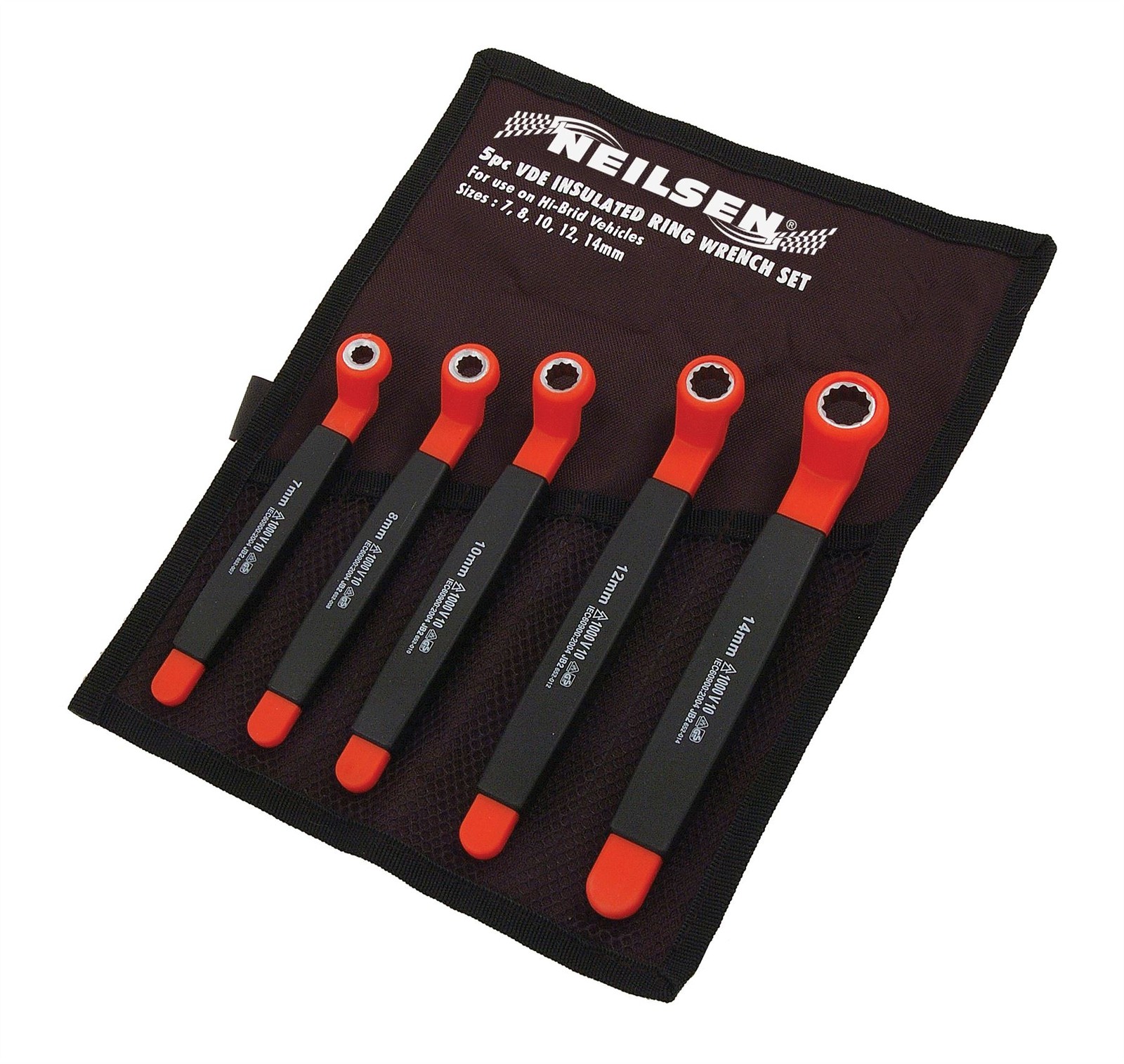 VDE Insulated Ring Spanner Set 7mm-14mm Metric 5pc 1000V GS Approved - Image 2