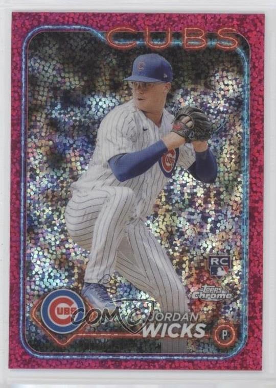 2024 Topps Chrome Magenta Speckle Refractor /350 Jordan Wicks #67 Rookie RC