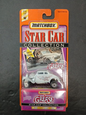 #ad SEALED MOC VTG 1997 MATCHBOX STAR CAR COLLECTION GREASE GREASED LIGHTNING $15.99
