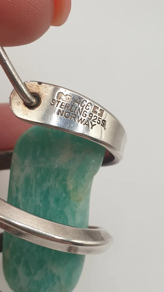 traumhafter Anhänger Silber grüner Stein für Halsreif Norway Anna Greta Eker - Bild 4 von 4