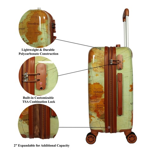 World Traveler Europe 4-Piece Expandable Spinner Luggage Set with TSA Lock - Picture 5 of 10