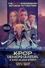 Kpop Demon Hunters Re-release Theatrical Movie Poster / 27x40