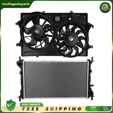 Radiator & Radiator Condenser Cooling Fan Kit For 2003-2004 Ford Focus L4 2.0L