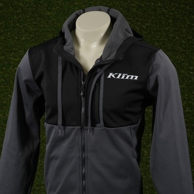 Men s Medium KLIM Transition Hoodie Full Zip Hooded Jacket Black / Gray VGC