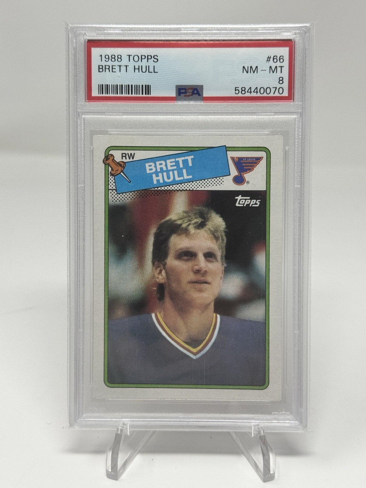 Brett Hull Rookie Card #66 - 1988 Topps Hockey - Graded PSA 8 NM-MT RC 🏒🐐
