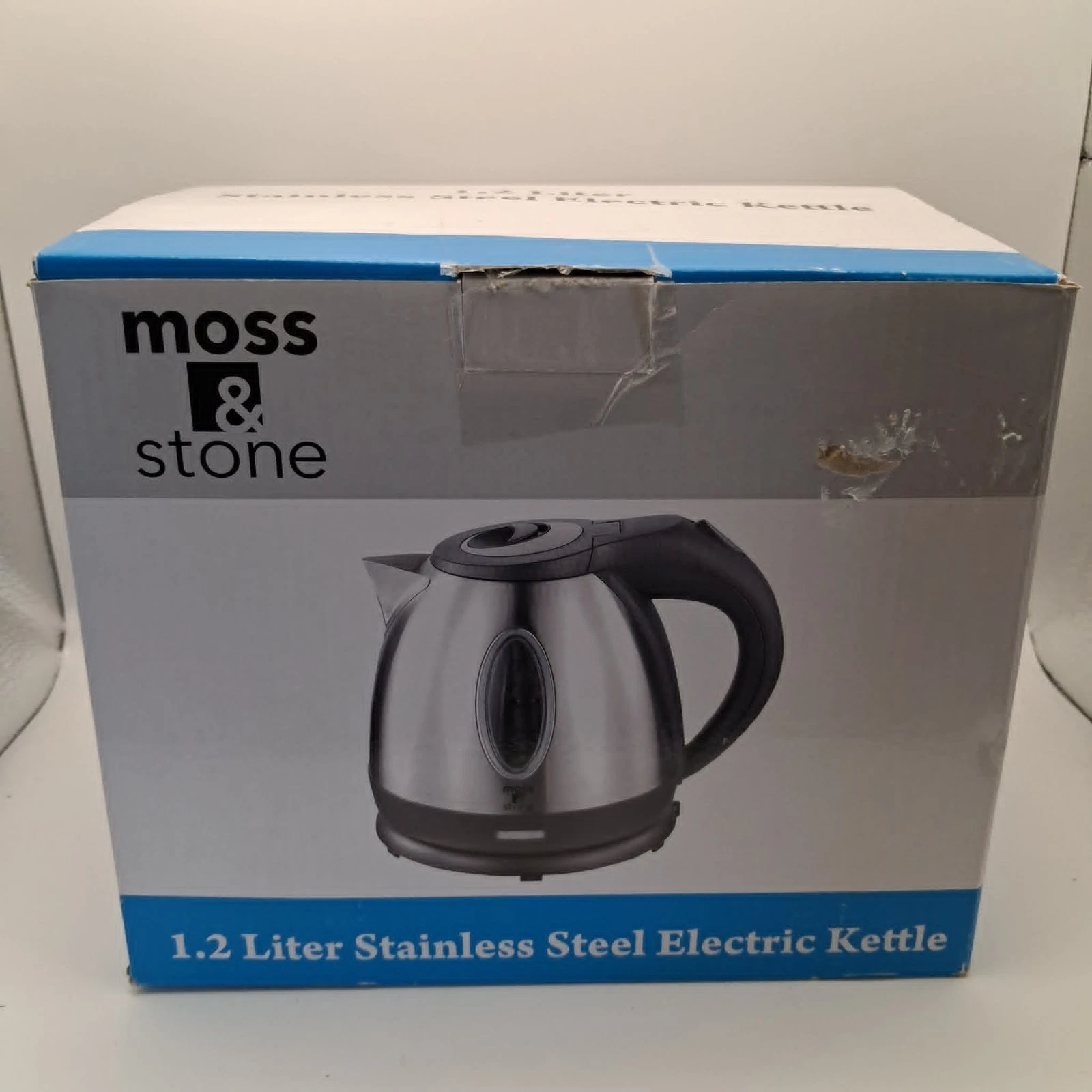 Moss & Stone 1.2 Liter Stainless Steel Small Electric Kettle Silver Stainless
