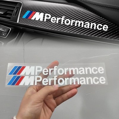 2x BMW M PERFORMANCE SIDE SKIRT STICKERS DECAL Graphics Vinyl 200mm White 