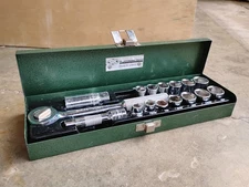 Vintage  S-K Tools  3/8" dr. Metric & SAE Socket Set w/Box Very Nice