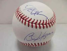 Bo Jackson/Deion Sanders Dual Autographed Baseball Player / GTSM Authenticated