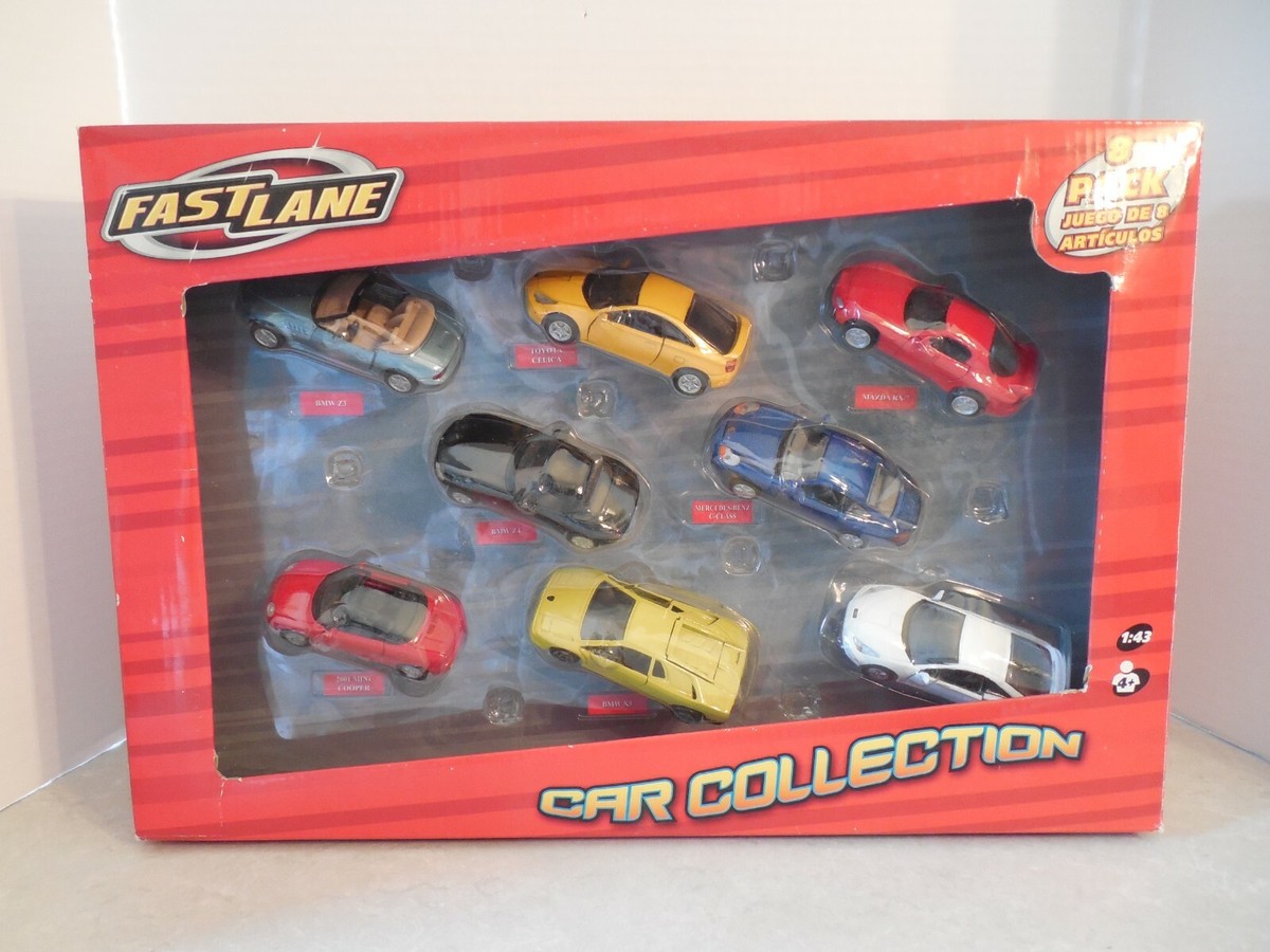 FAST LANE CAR COLLECTION, 8 PACK, 1:43, BMW, MERCEDES, MINI