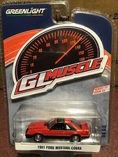 Greenlight Muscle series 1981 Ford Mustang Cobra. Bright Red.    