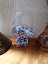 Vintage MURANO Glas SCHALE Korb Körbchen Anbietschale