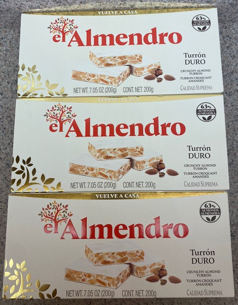 Turrón El Almendro Duro - Turrón de almendra crujiente 7,05 onzas (paquete de 3) ENVÍO GRATUITO