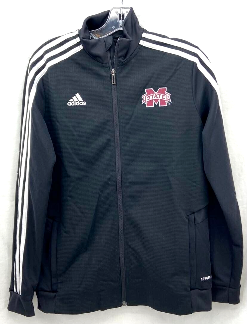 NEW Mississippi State Bulldogs Adidas 3-stripe Full Zip Black