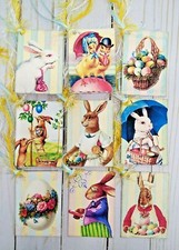 9 Vintage Style Easter Handmade Gift Tags Scrapbooks Journals Parties Crafts