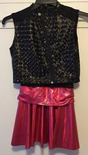revolution dancewear One Piece Dress Black With Pink Skirt Size Adult Small