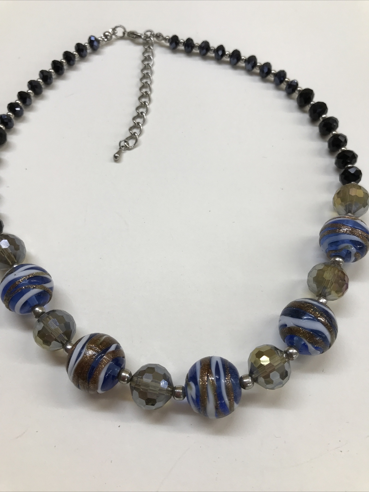 Silvertone and Multicolor Beaded Statement Neckla… - image 3