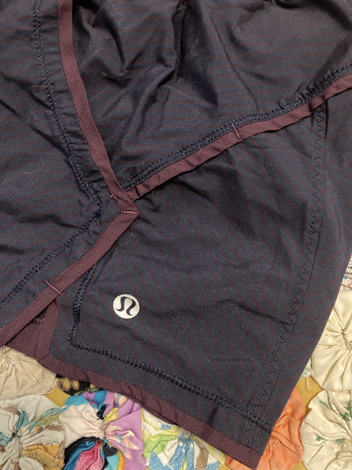 Lululemon Women’s run Shorts navy w plum stripes lined sz 4? eBay
