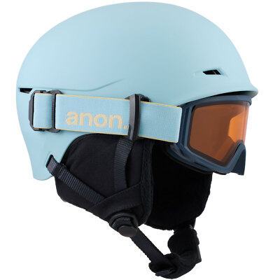 anon Define Kids Kinder-Helm Skihelm Snowboardhelm Skibrille Set Brille Türkis