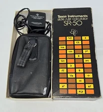 VINTAGE TEXAS INSTRUMENTS SLIDE RULE CALCULATOR SR50 WBOX READ G2U