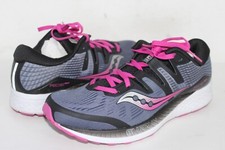 SAUCONY Women's Ride IsoGray/Pink/Black Engineered Mesh Running Size 10