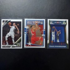 GIANNIS ANTETOKOUNMPO x 3 Optic NBA Basketball Card Lot - ALL STARS AIR DEFENSE