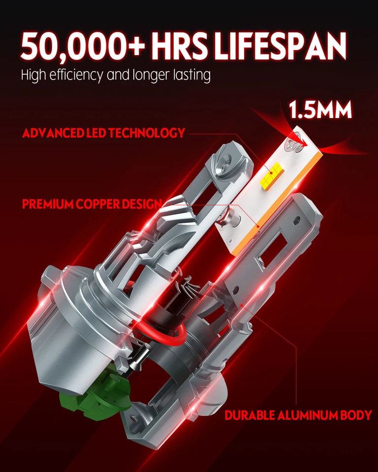 For 2002-2007 Buick Rendezvous Combo LED Headlights Hi/Lo Beam+Fog Light Bulbs — 第 3/4 张图片