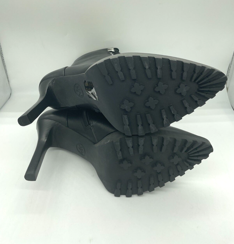 Michael Kors Women's Kyle Lace-Up Stiletto Leather Bootie Black Size 10 - Picture 4 of 6